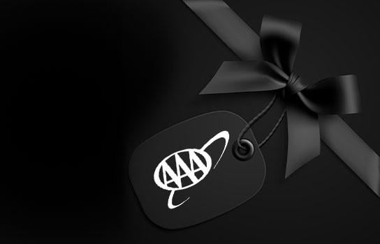 black background with ribbon gift